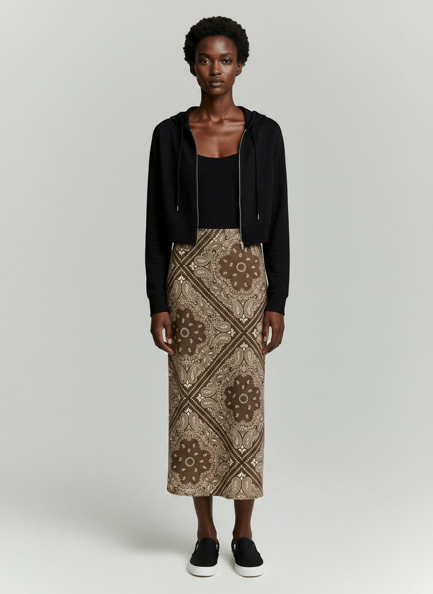 ONLY: satin midi skirt