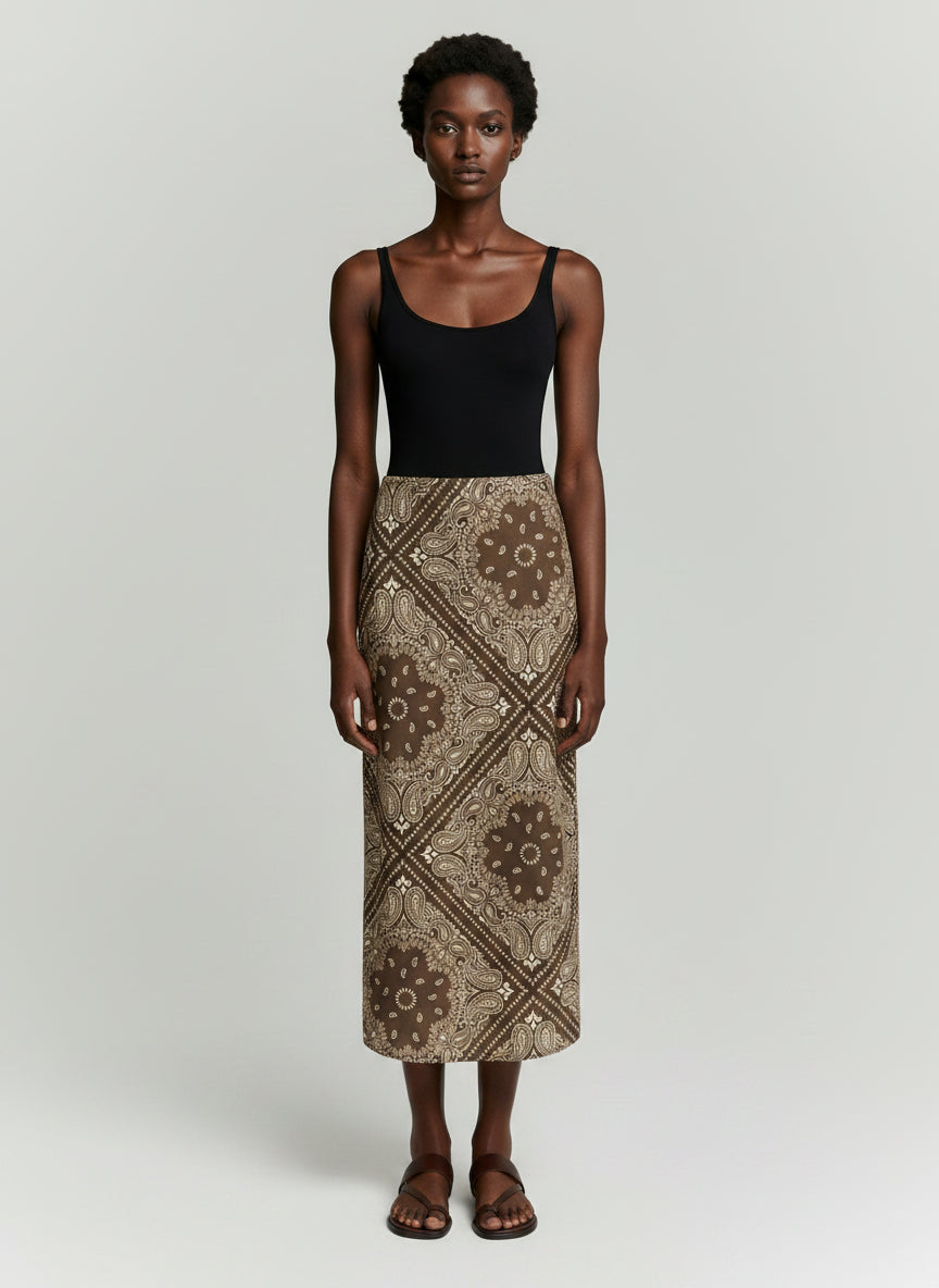 ONLY: satin midi skirt